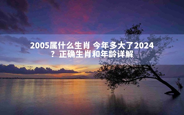 2005属什么生肖 今年多大了2024？正确生肖和年龄详解